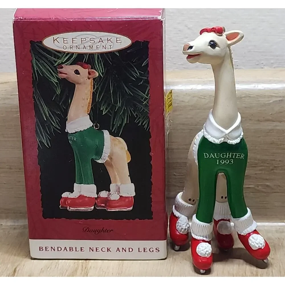 Hallmark Keepsake Daughter Giraffe Christmas Ornament 4.5 in 1993 Bendable